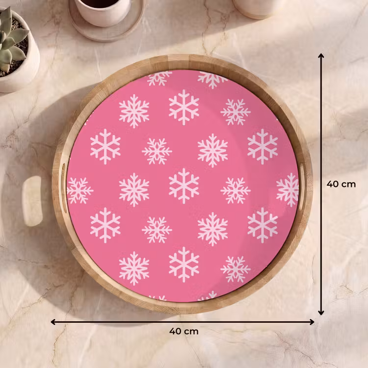 Dienblad - Sneeuwvlok - Kerst - Roze — 9