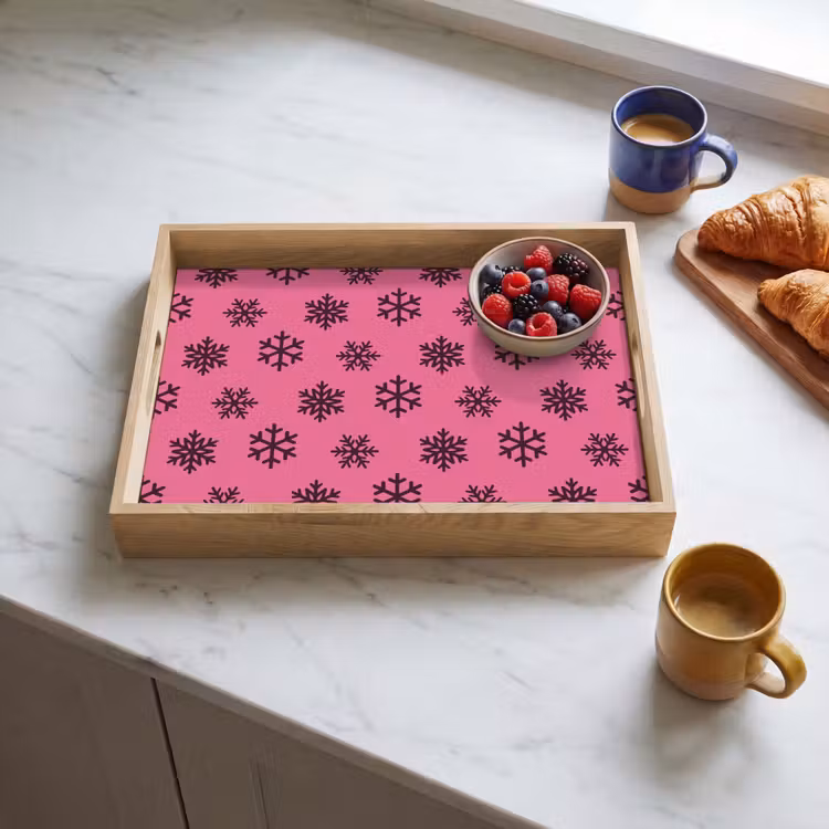 Dienblad - Sneeuwvlok - Paars - Roze - Kerst — 4