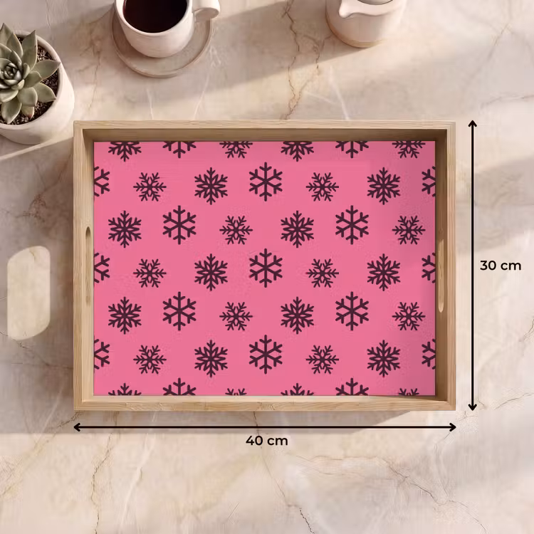 Dienblad - Sneeuwvlok - Paars - Roze - Kerst — 9