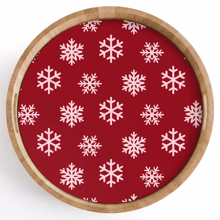 Dienblad - Sneeuwvlok - Rood - Roze - Kerst — 1
