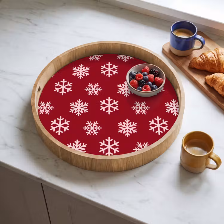 Dienblad - Sneeuwvlok - Rood - Roze - Kerst — 4