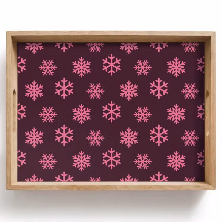 Dienblad - Sneeuwvlok - Roze - Paars - Kerst — 1