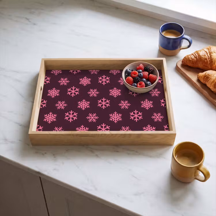 Dienblad - Sneeuwvlok - Roze - Paars - Kerst — 4