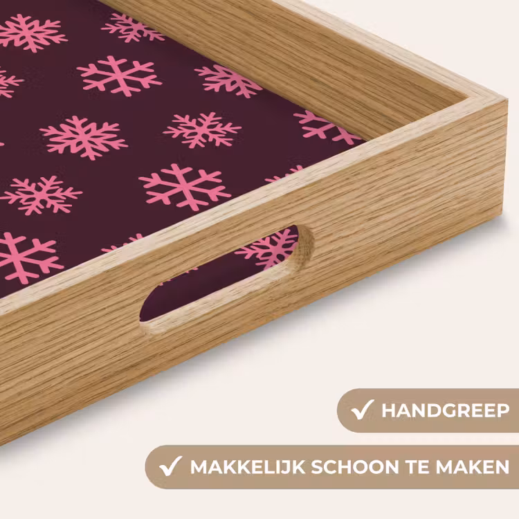 Dienblad - Sneeuwvlok - Roze - Paars - Kerst — 5