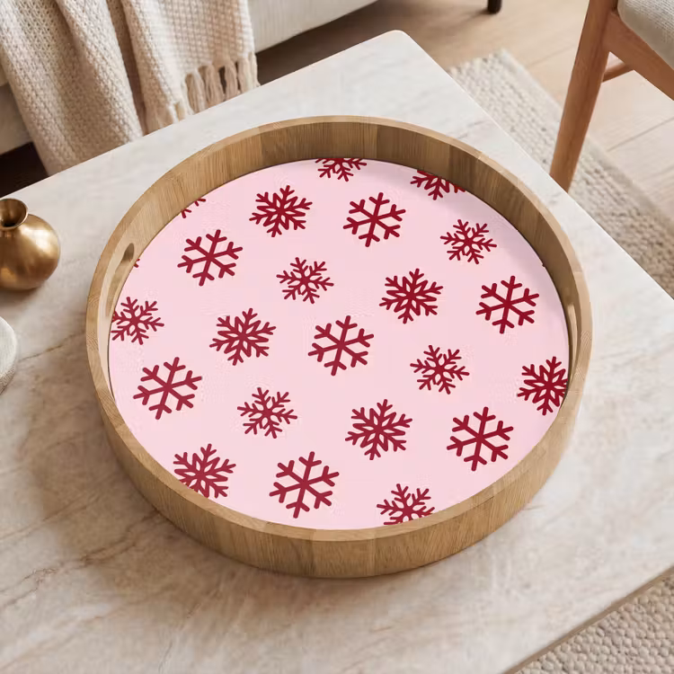 Dienblad - Sneeuwvlok - Roze - Rood - Kerst — 2