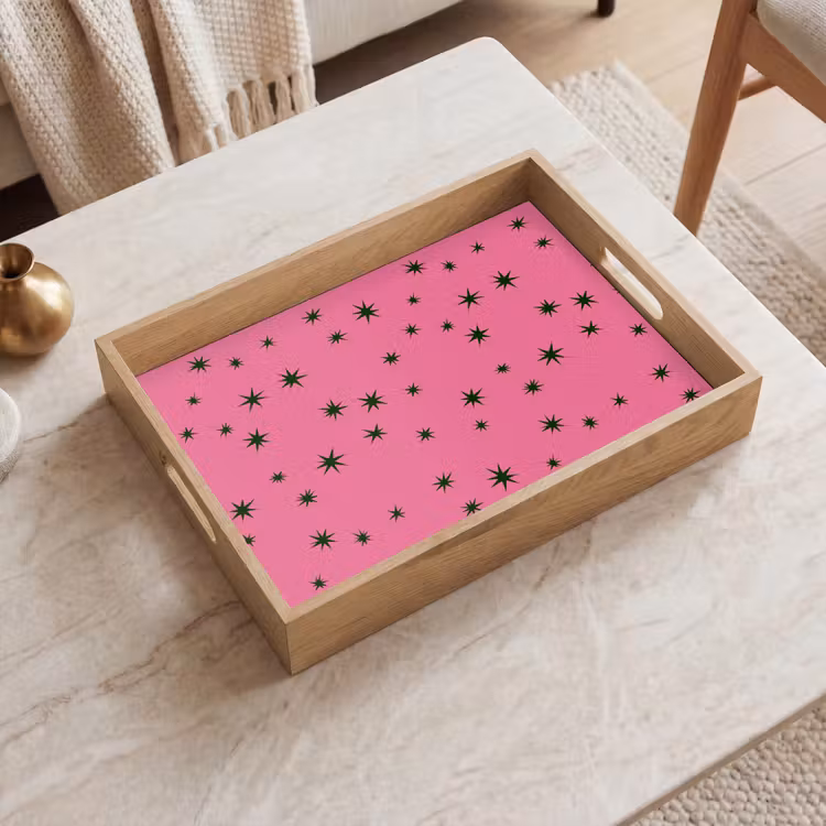 Dienblad - Ster - Groen - Roze - Kerst — 2