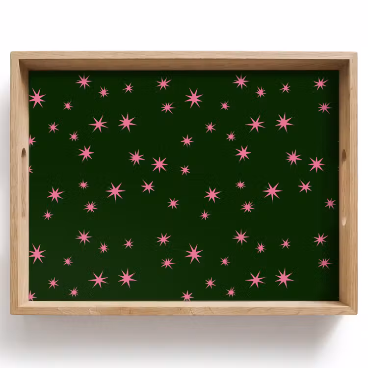 Dienblad - Ster - Roze - Groen - Kerst — 1