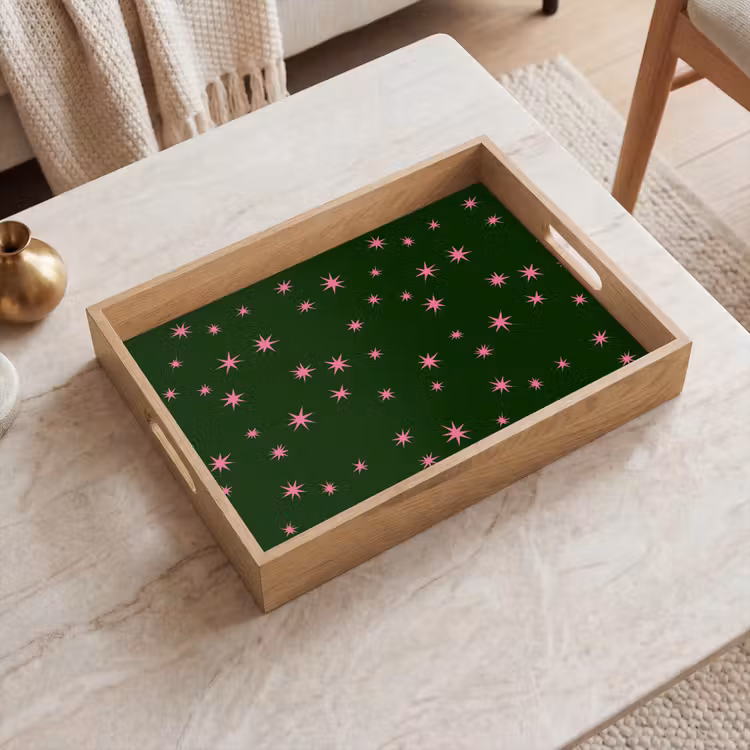 Dienblad - Ster - Roze - Groen - Kerst — 2