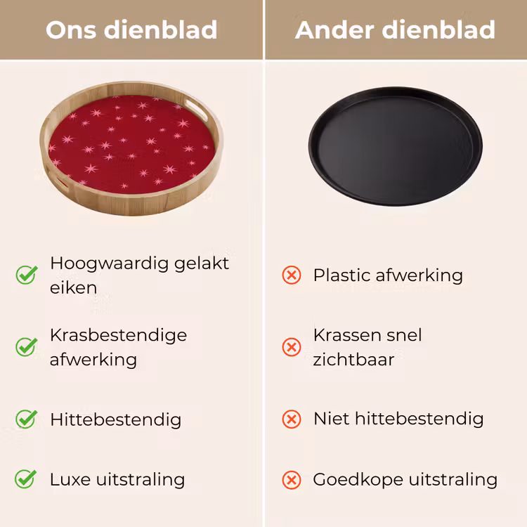 Dienblad - Ster - Roze - Kerst - Rood — 3