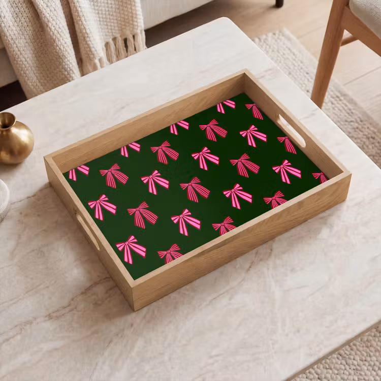 Dienblad - Strikken - Kerst - Roze - Groen — 2