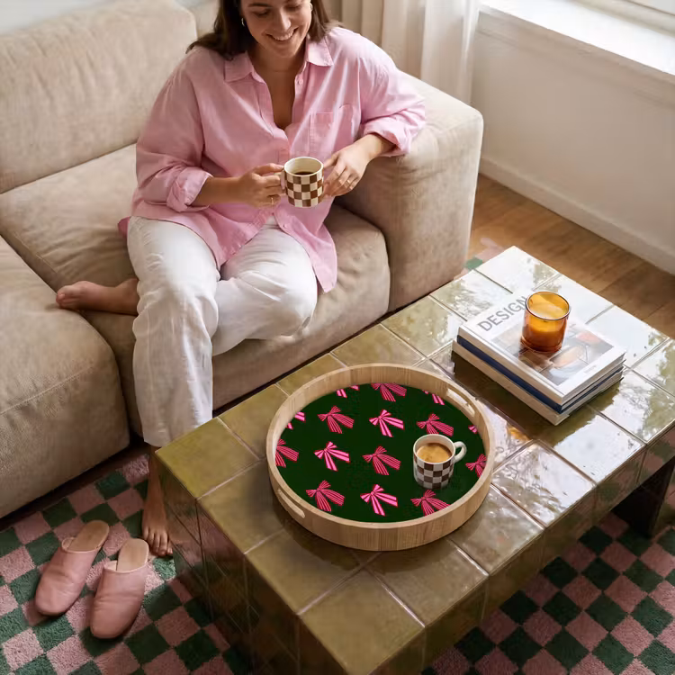Dienblad - Strikken - Kerst - Roze - Groen — 6