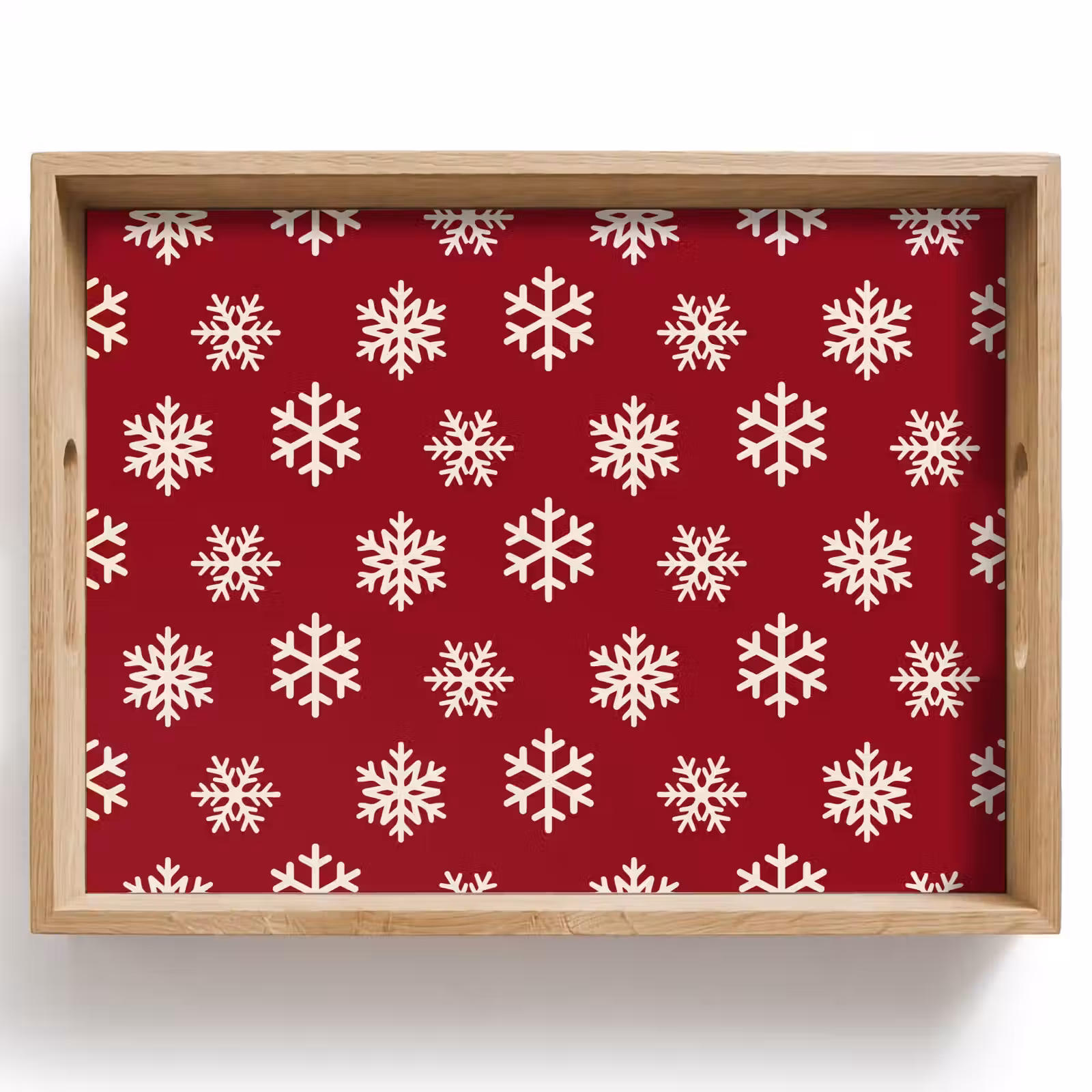 Dienblad - Sneeuwvlok - Rood - Wit - Kerst — 1