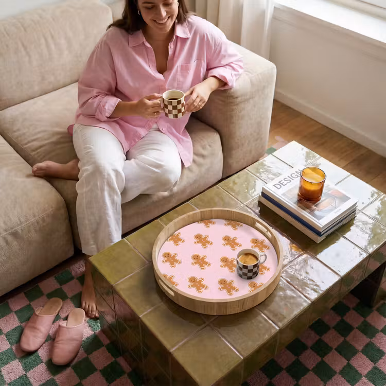 Dienblad - Peperkoek - Kerst - Roze — 6