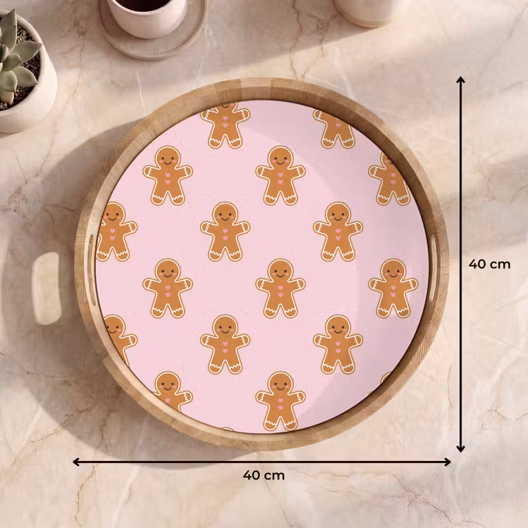 Dienblad - Peperkoek - Kerst - Roze — 9
