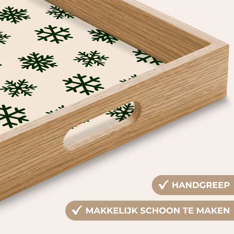 Dienblad - Sneeuwvlok - Crème - Groen - Kerst — 5