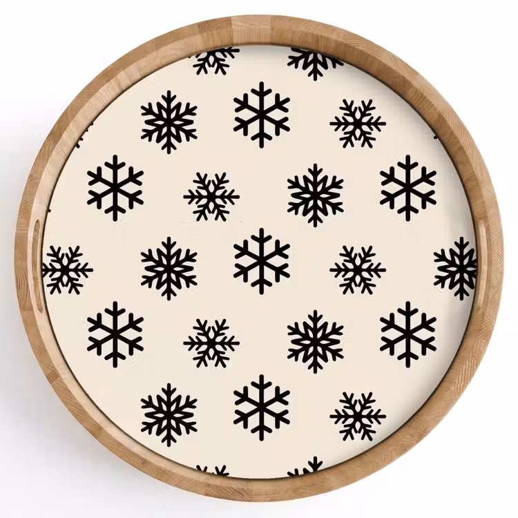 Dienblad - Sneeuwvlok - Crème - Wit — 1