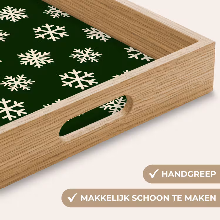 Dienblad - Sneeuwvlok - Groen - Wit - Kerst — 5