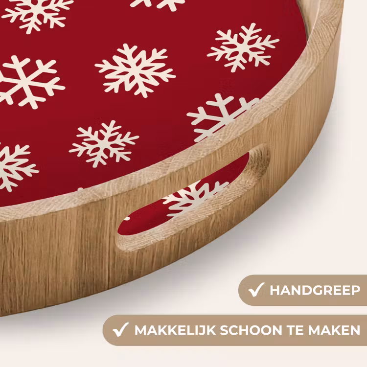 Dienblad - Sneeuwvlok - Rood - Wit - Kerst — 5