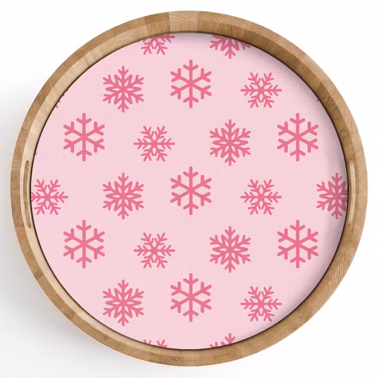 Dienblad - Sneeuwvlok - Roze - Kerst — 1