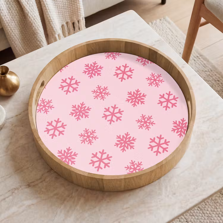 Dienblad - Sneeuwvlok - Roze - Kerst — 2