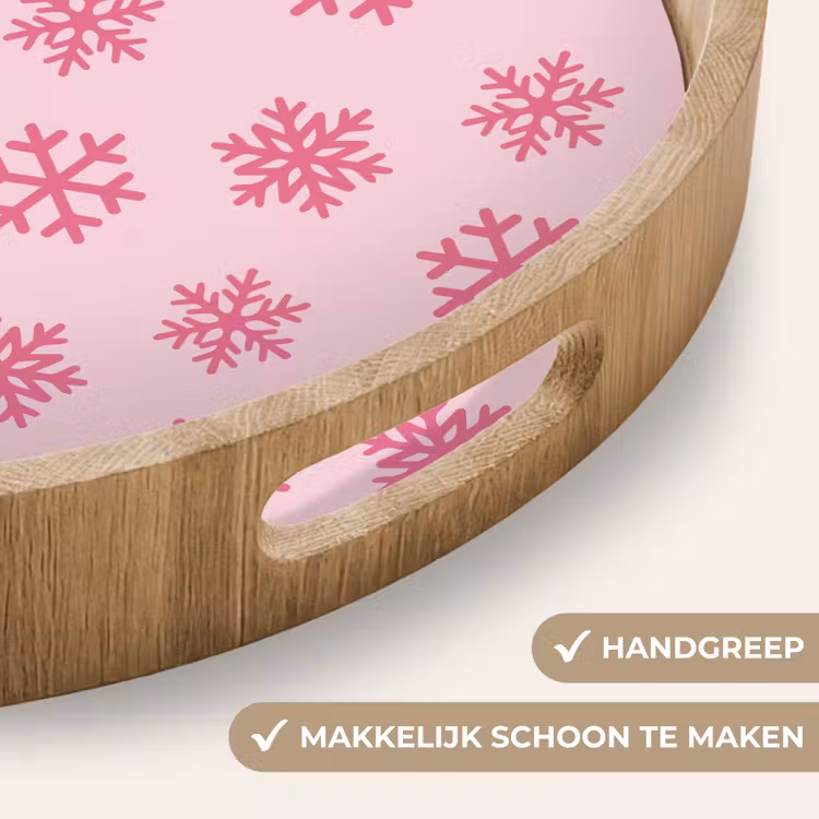 Dienblad - Sneeuwvlok - Roze - Kerst — 5