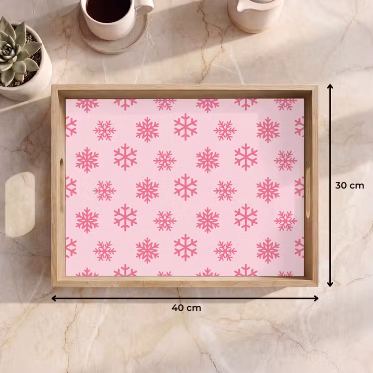 Dienblad - Sneeuwvlok - Roze - Kerst — 9