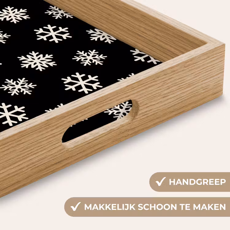 Dienblad - Sneeuwvlok - Zwart - Wit - Kerst — 5