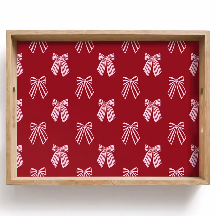 Dienblad - Strikken - Kerst - Burgundy - Roze — 1