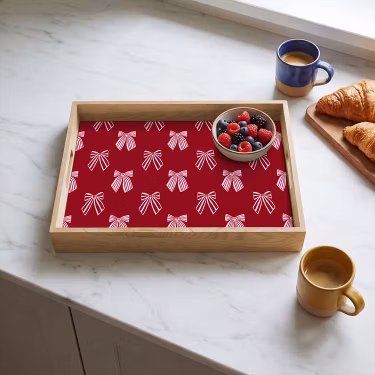 Dienblad - Strikken - Kerst - Burgundy - Roze — 4