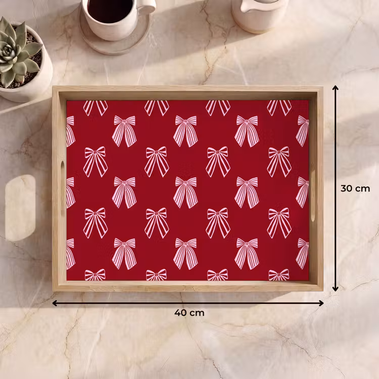 Dienblad - Strikken - Kerst - Burgundy - Roze — 9