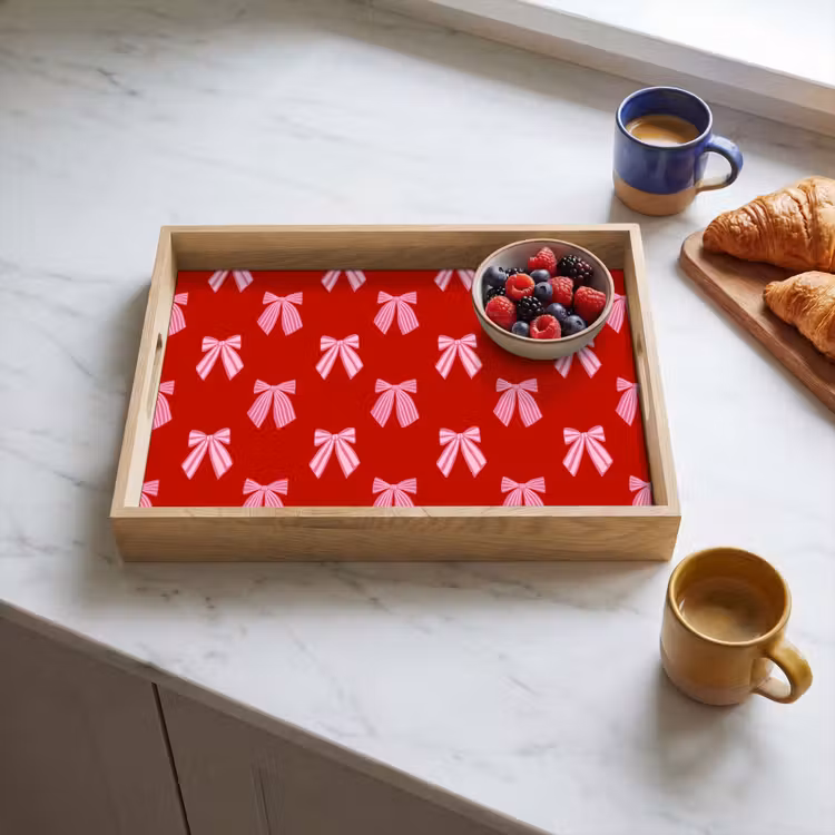 Dienblad - Strikken - Kerst - Rood - Roze — 4