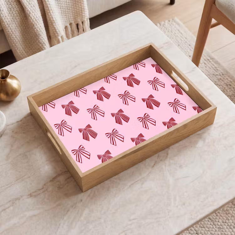 Dienblad - Strikken - Kerst - Roze - Burgundy — 2