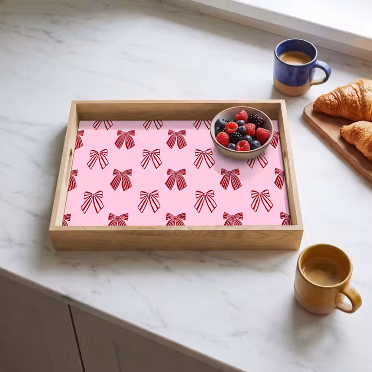Dienblad - Strikken - Kerst - Roze - Burgundy — 4