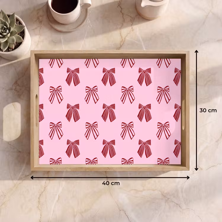 Dienblad - Strikken - Kerst - Roze - Burgundy — 9