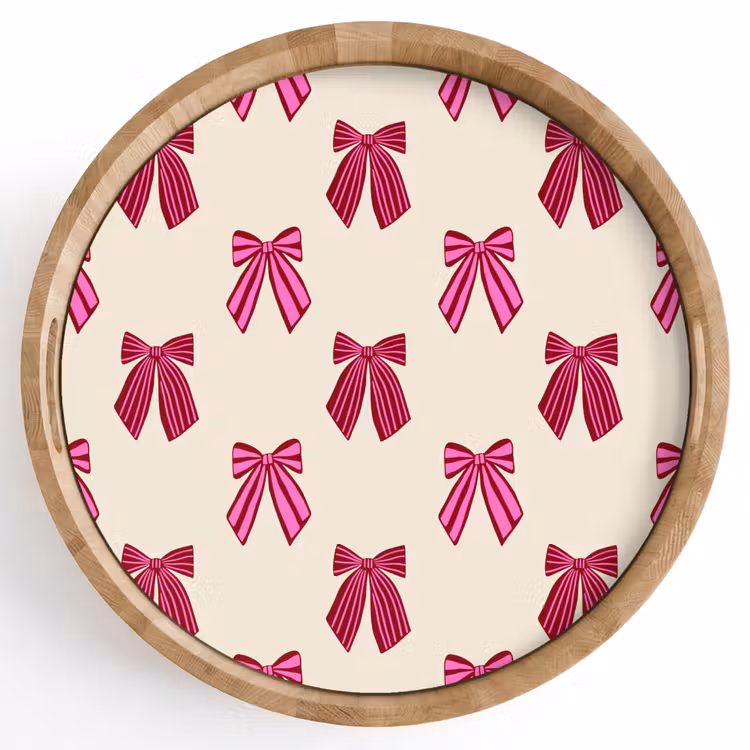 Dienblad - Strikken - Kerst - Roze - Crème — 1