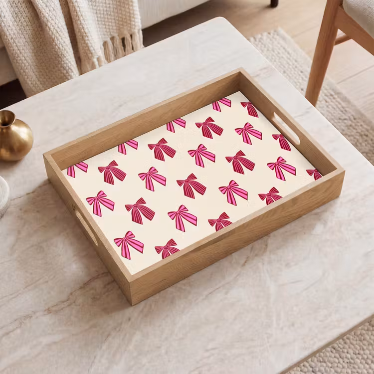 Dienblad - Strikken - Kerst - Roze - Crème — 2