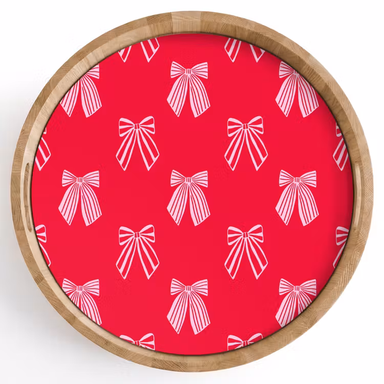 Dienblad - Strikken - Kerstmis - Rood - Roze — 1
