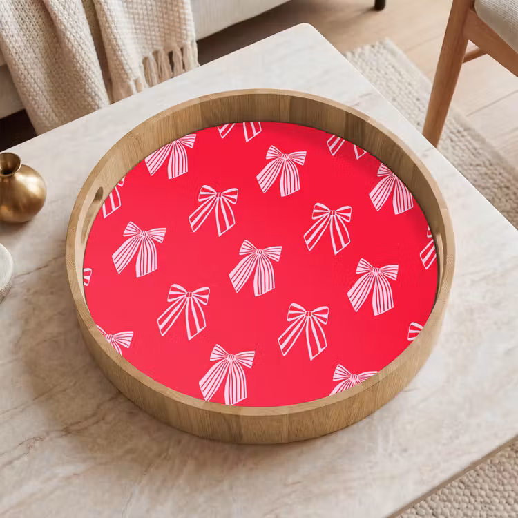 Dienblad - Strikken - Kerstmis - Rood - Roze — 2