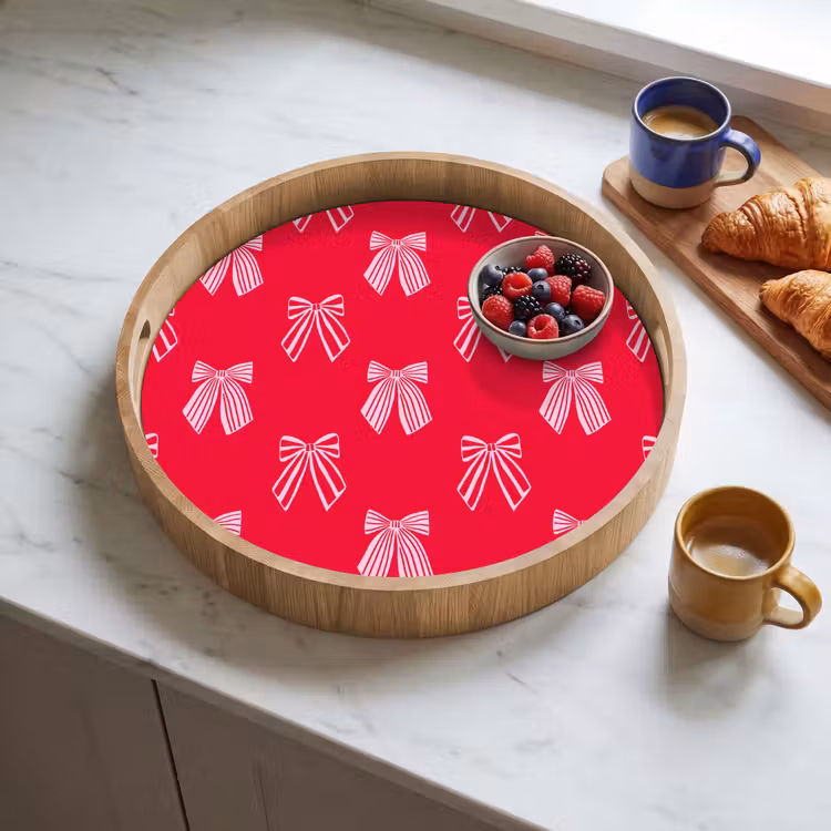Dienblad - Strikken - Kerstmis - Rood - Roze — 4
