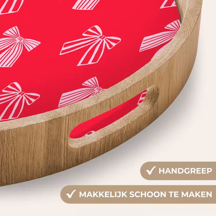 Dienblad - Strikken - Kerstmis - Rood - Roze — 5