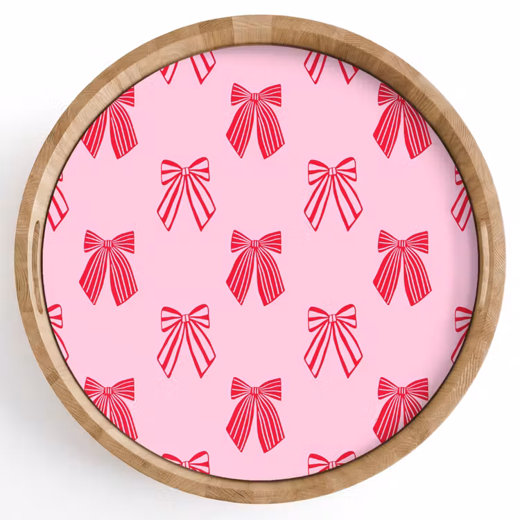 Dienblad - Strikken - Kerstmis - Roze - Rood — 1