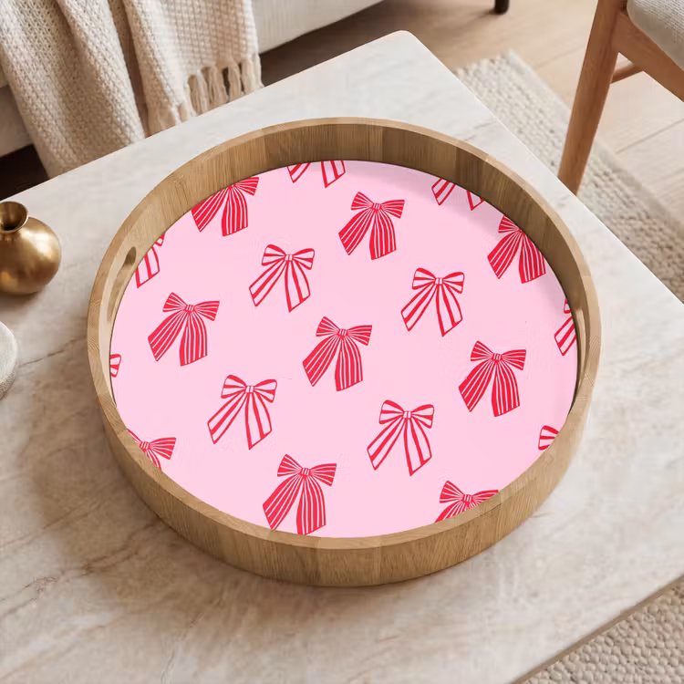 Dienblad - Strikken - Kerstmis - Roze - Rood — 2