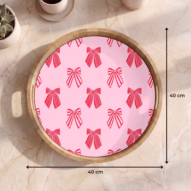 Dienblad - Strikken - Kerstmis - Roze - Rood — 9