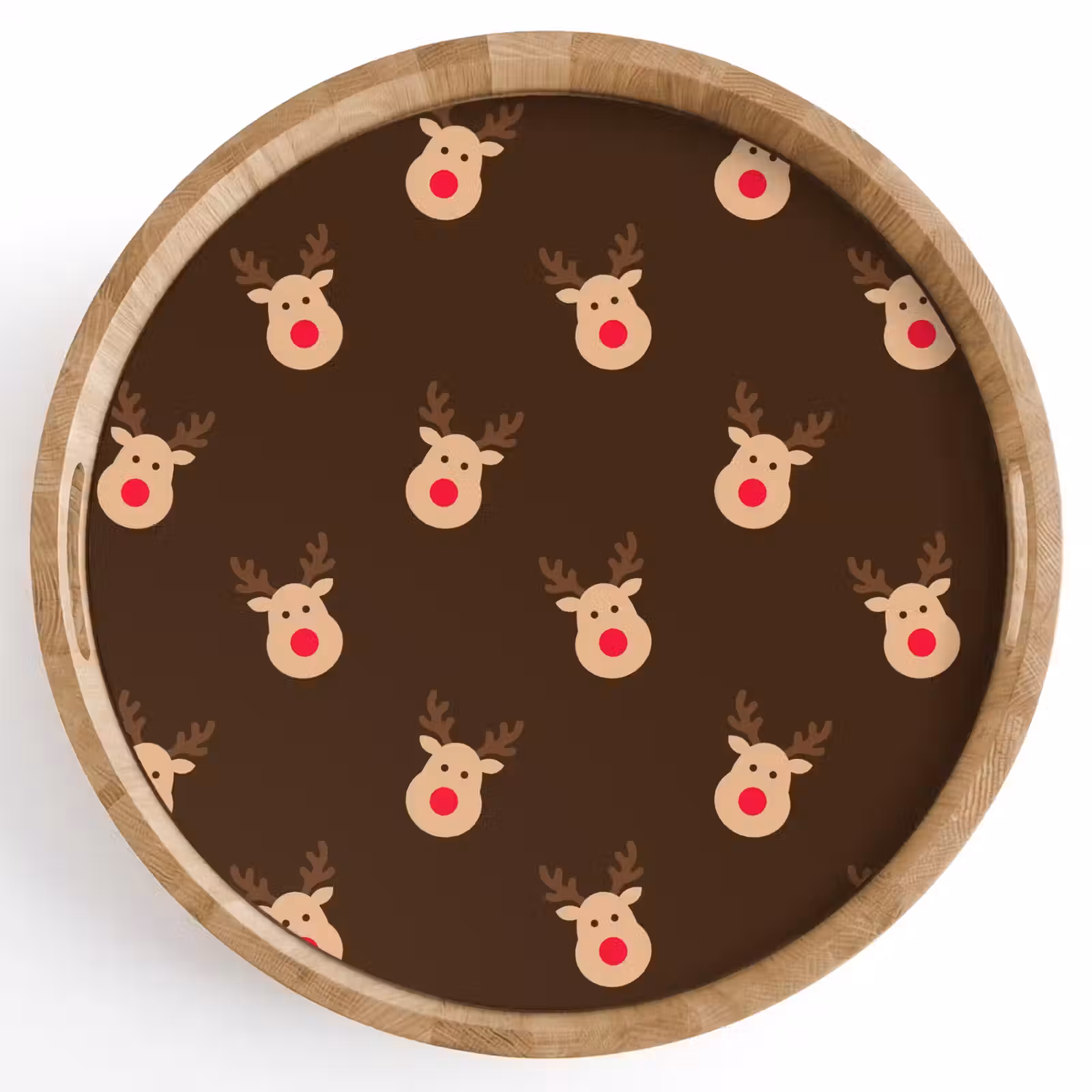 Dienblad - Rendieren - Kerst - Bruin — 1