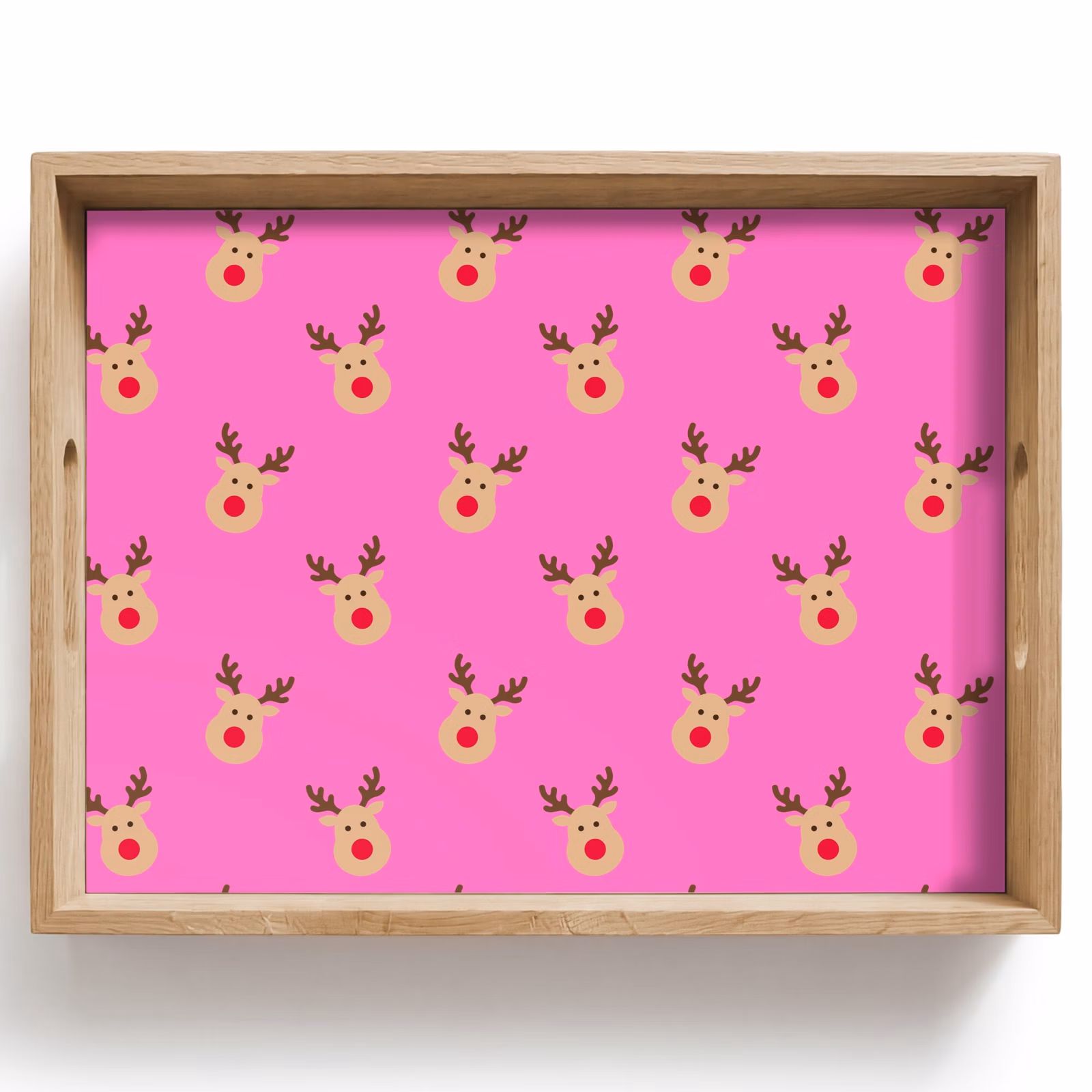 Dienblad - Rendieren - Kerst - Neon - Roze — 1
