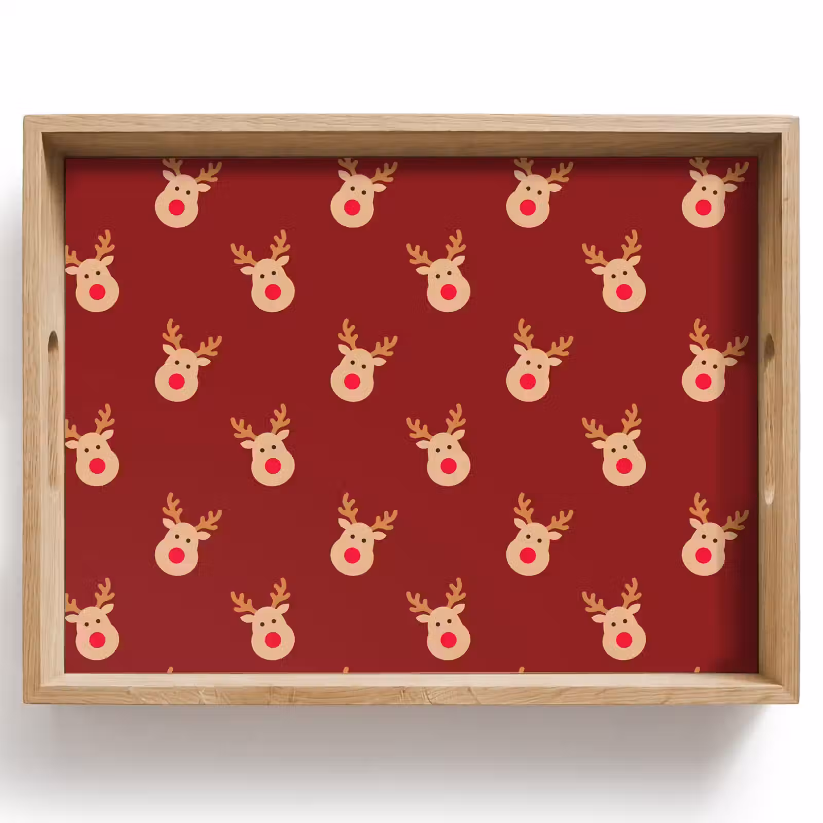 Dienblad - Rendieren - Kerst - Rood - Bruin — 1