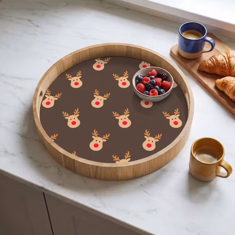Dienblad - Kerst - Rendieren - Bruin — 4