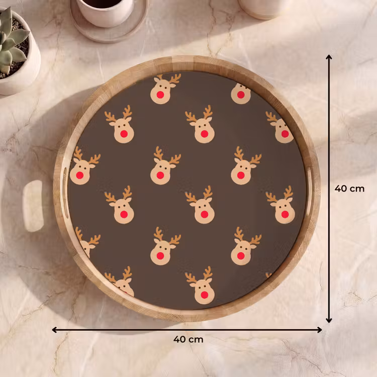 Dienblad - Kerst - Rendieren - Bruin — 9