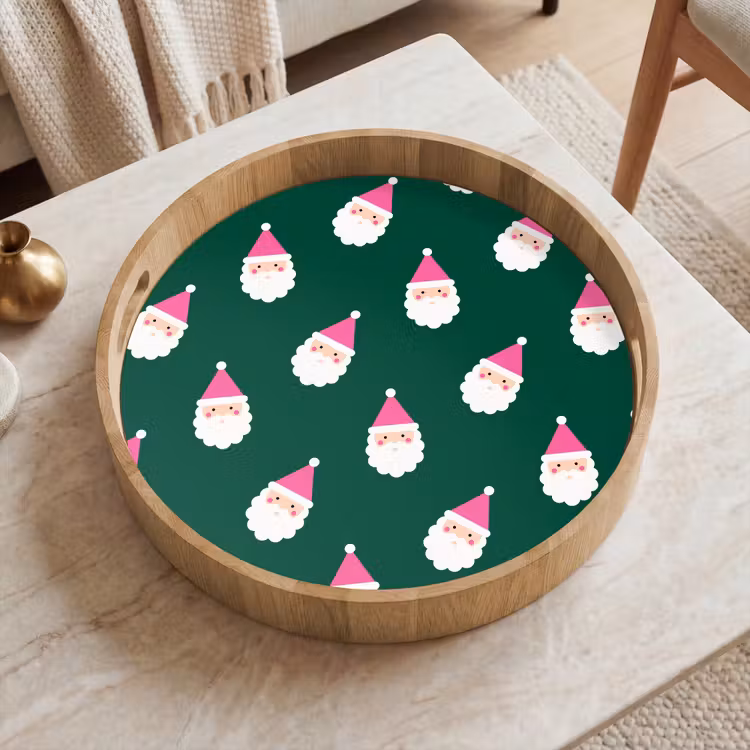 Dienblad - Kerstman - Kerst - Groen - Roze — 2