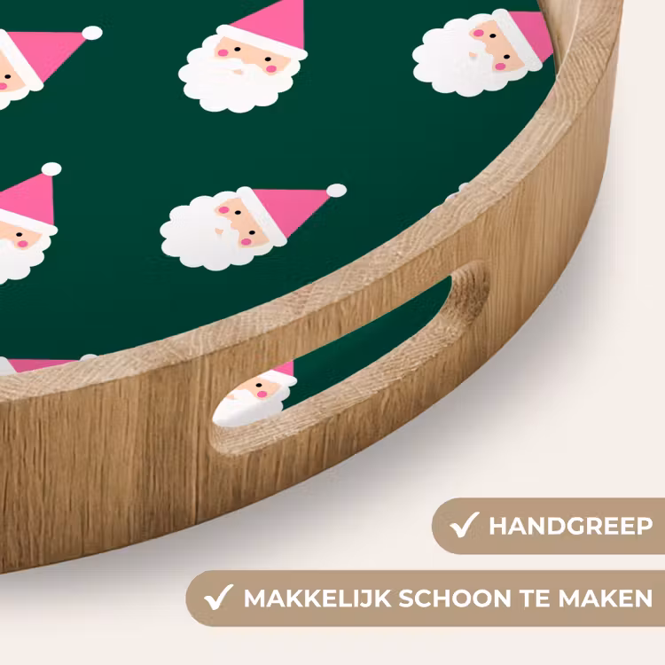 Dienblad - Kerstman - Kerst - Groen - Roze — 5